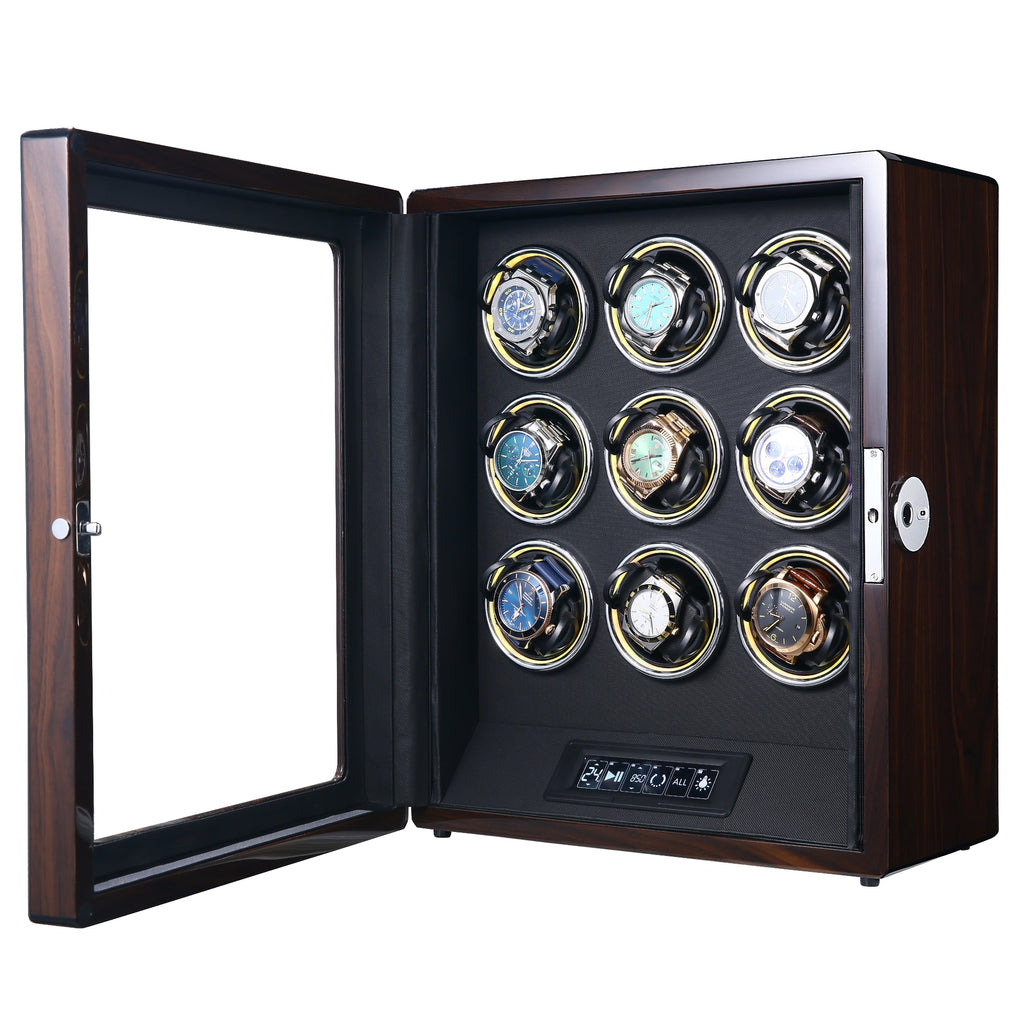 Albany Watch Winder for 9 Watches with Fingerprint Lock